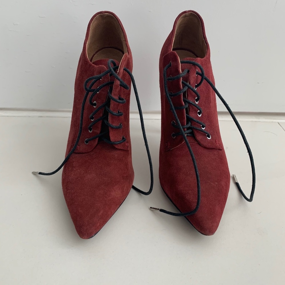 LAMB by Gwen Stefani Suede Lace Up Booties